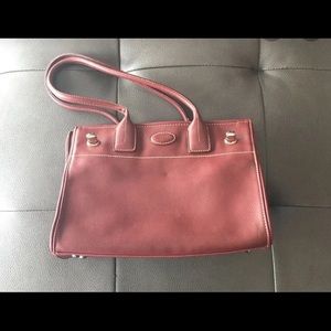 Red Leather Tod Shoulder Bag